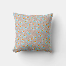 Happy Flowers Throw Pillow Kissen