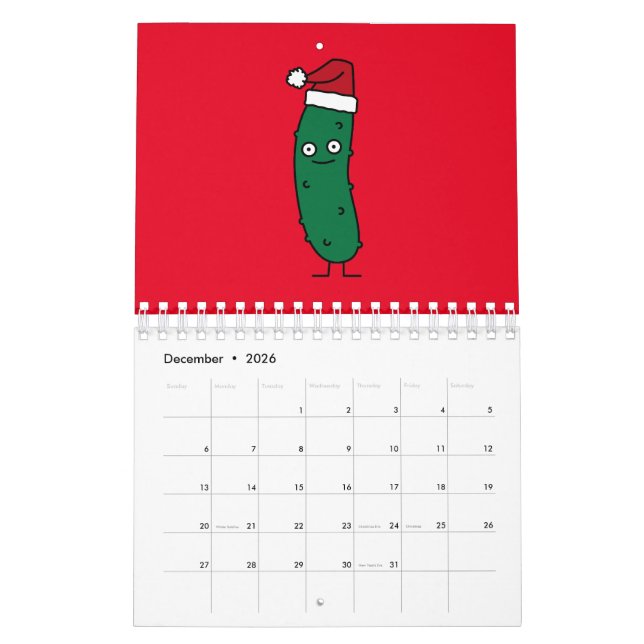 Happy Foods Design Niedlich Adorable lustige Leben Kalender (Dez 2026)