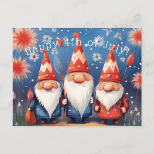 Happy Forth of July Gnomes Postkarte