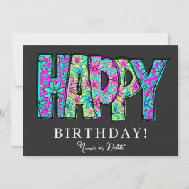 * HAPPY FOTO Birthday Card NAME Event Personalize Einladung