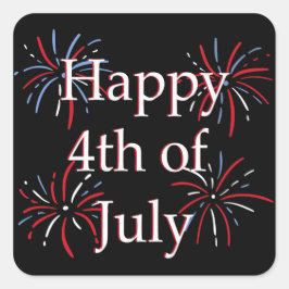 Happy Fourth Square Sticker