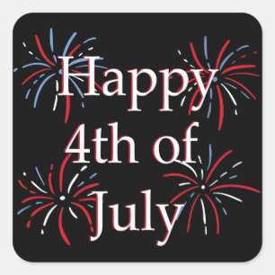 Happy Fourth Square Sticker