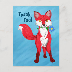 Happy Fox (Danke!) Postkarte
