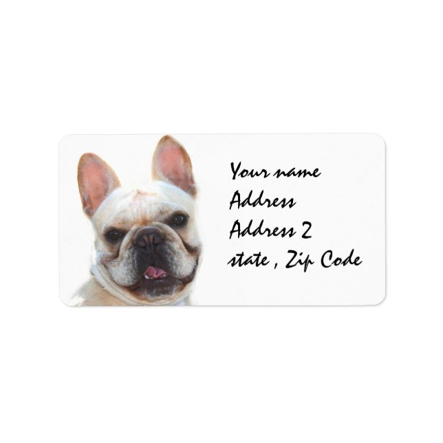 Happy French Bulldog Adressaufkleber (Vorne)