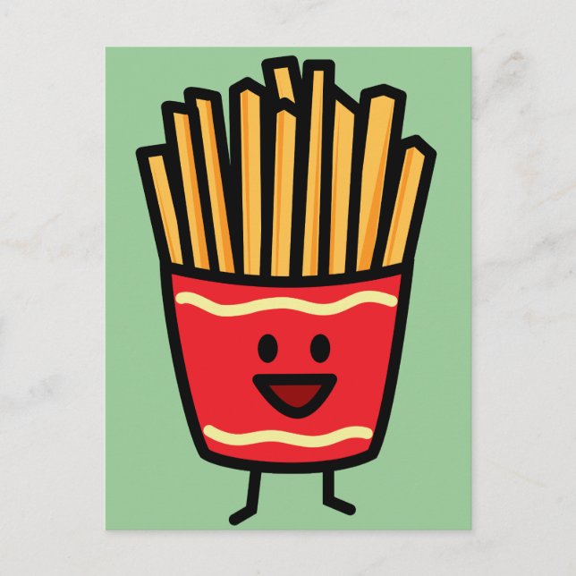 Happy French Fries Postkarte (Vorderseite)