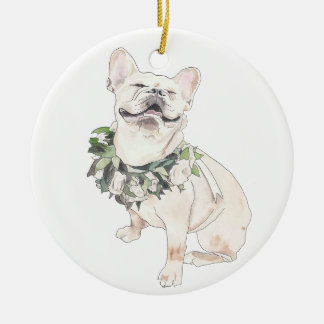 Happy Frenchie Keramik Ornament