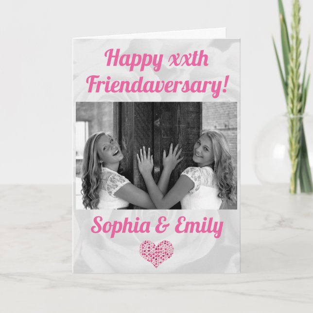 Happy Friendaversary Friendship Foto Karte (Vorderseite)