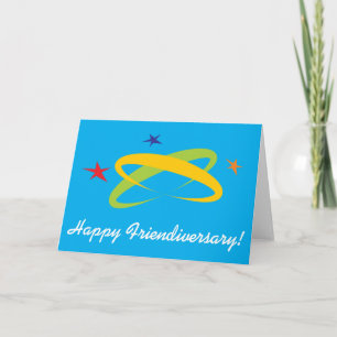 Happy Friendiversary Retro Design Card Karte