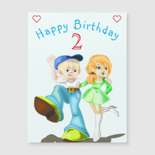 Happy Friends Birthday Card - individuell anpassba Magnetkarte
