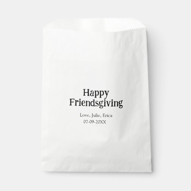 Happy friendsgiving add name with love date simple geschenktütchen (Vorderseite)