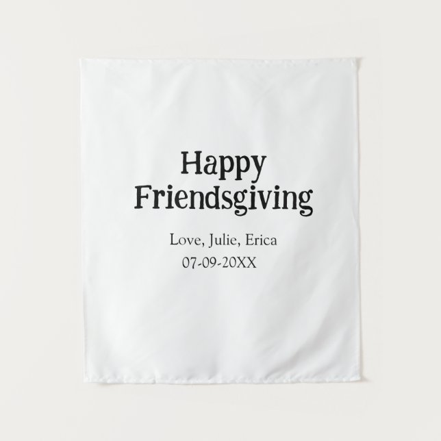 Happy friendsgiving add name with love date simple wandteppich (Vorderseite)