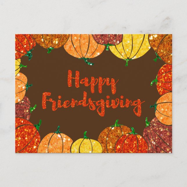 Happy Friendsgiving Erntedank Ferienkarte Postkarte (Vorderseite)