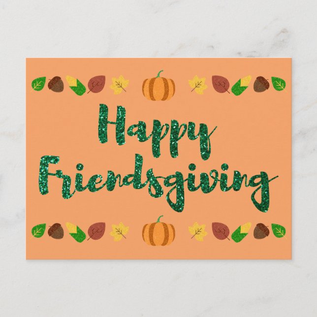 Happy Friendsgiving Erntedank Ferienkarte Postkarte (Vorderseite)