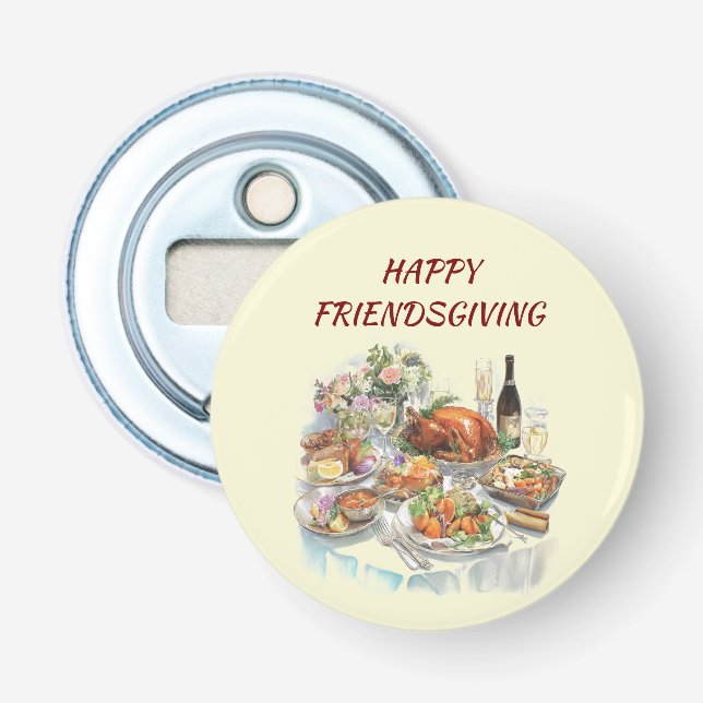 Happy Friendsgiving | Erntedank Flaschenöffner (Vorderseite)
