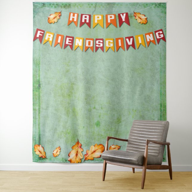 Happy Friendsgiving Erntedank Foto Hintergrund Wandteppich (Beispiel)