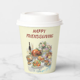 Happy Friendsgiving | Erntedank-Papiergruppen Pappbecher