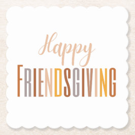 Happy Friendsgiving Erntedank Typografy Fall Untersetzer