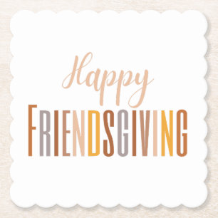Happy Friendsgiving Erntedank Typografy Fall Untersetzer