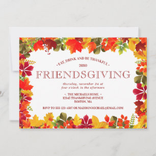 Happy Friendsgiving Herbstfest Party Festessen Einladung