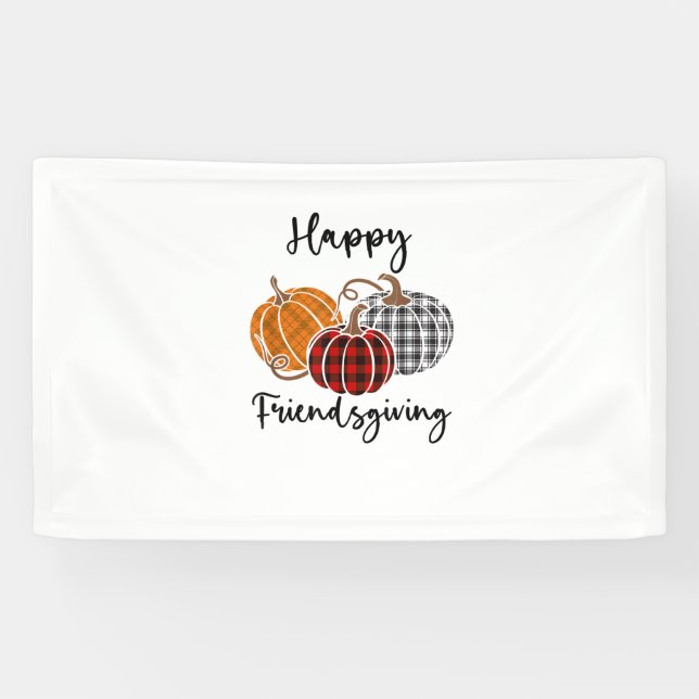 Happy Friendsgiving Kariert Shirt Erntedank Men W Banner (Horizontal)