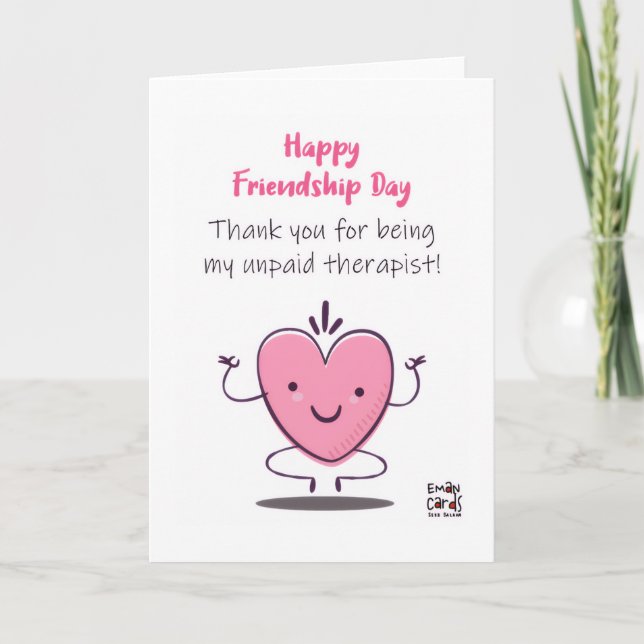 Happy Friendship Day - Cute Heart Karte (Vorderseite)