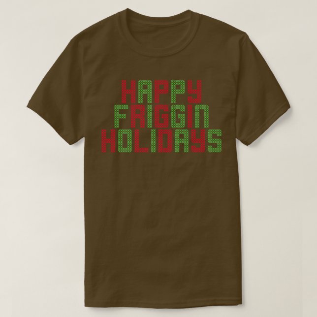 Happy Friggin Holidays Funny Ugly Xmas Sweater Par T-Shirt (Design vorne)