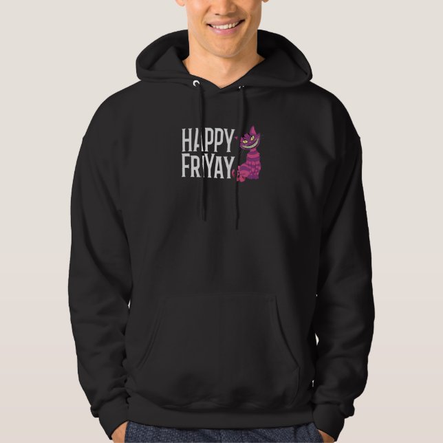 Happy FriYay Purple Grinning Striped Cat 13th On F Hoodie (Vorderseite)