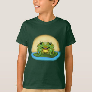 Happy Frog Floating auf einem Lily Pad Jungs T - S T-Shirt
