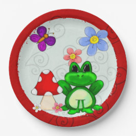 Happy Frog im Frühjahr Pappteller