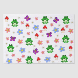 Happy Frog in Spring PATTERN Seidenpapier