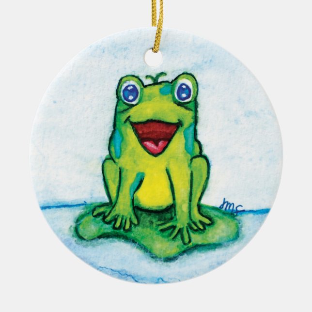 Happy Frog Keramik Ornament (Vorne)