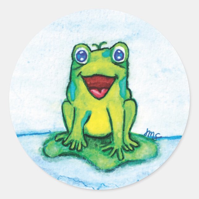 Happy Frog Runder Aufkleber (Vorderseite)