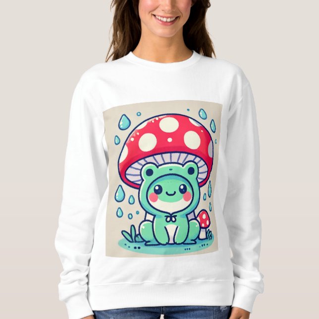 Happy Frog & Umbrella 🐸 ☔ Sweatshirt (Vorderseite)