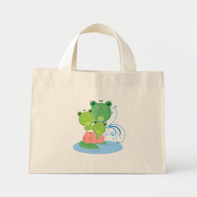 Happy Frogs Mini Stoffbeutel (Vorne)