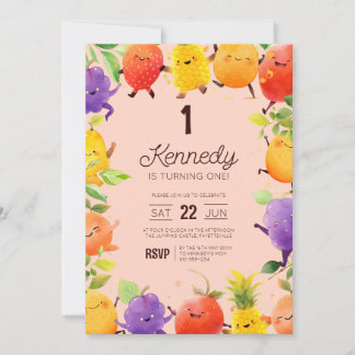 Happy Fruit zum Geburtstag Einladung