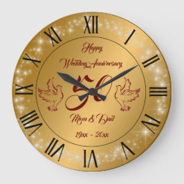 Happy Funkelnd Customize Gold 50 Jahre alt Große Wanduhr