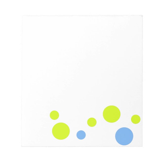 Happy Funky Yellow Blue Bubbles Notizblock (Vorderseite)