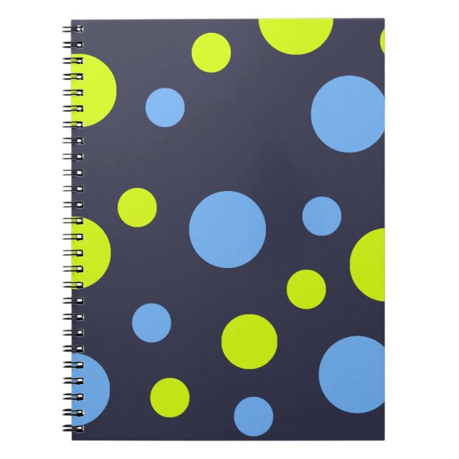Happy Funky Yellow Blue Bubbles Notizblock (Vorderseite)