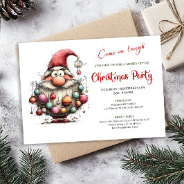Happy Funny Santa Red and Green Festive Party   Einladung
