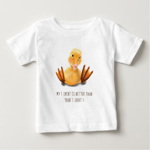 Happy Funny Yellow Duck Playful Wink - Hinzufügen  Baby T-shirt