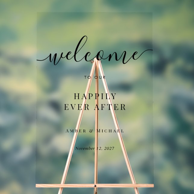 Happy für immer nach Hochzeit akryllisches Zeichen Acrylschild (Neutral)