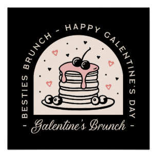 Happy Galentines Day besticht Girls Brunch Party Poster