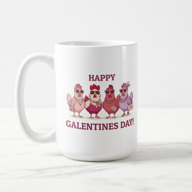 Happy Galentines Day Chicken Squad Cute Funny Hens Kaffeetasse (Links)