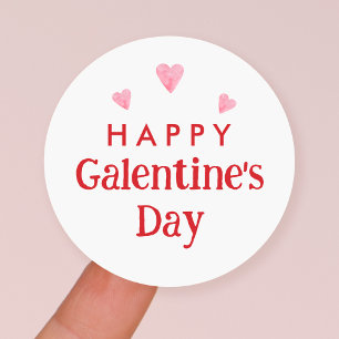 Happy Galentine's Day Gastgeschenk Runder Aufkleber
