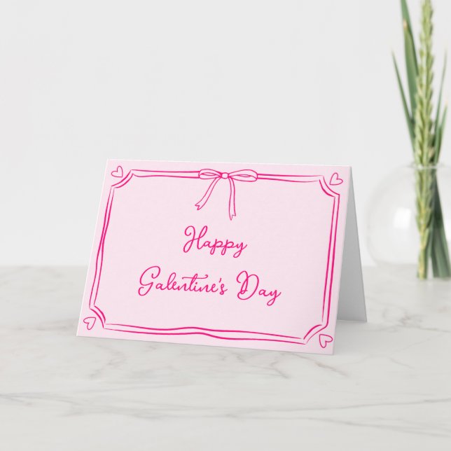 Happy Galentine's Day Girly Pink Gal Pal Friend Karte (Vorderseite)