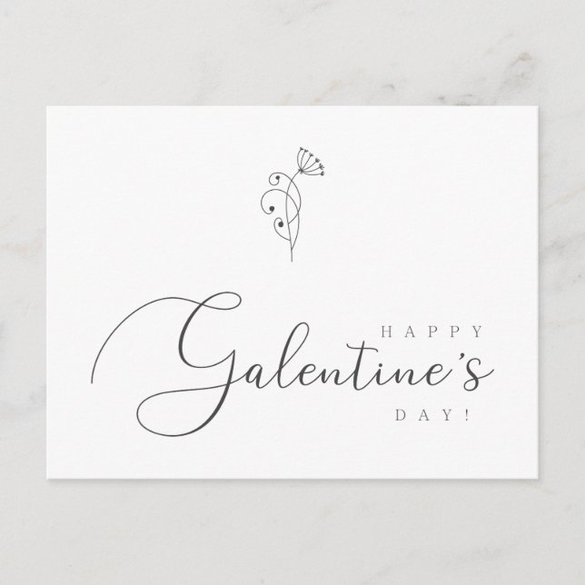 Happy Galentines Day Quote Botanisch Postkarte (Vorderseite)