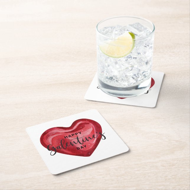 Happy Galentines Day Rechteckiger Pappuntersetzer (Vor Ort)