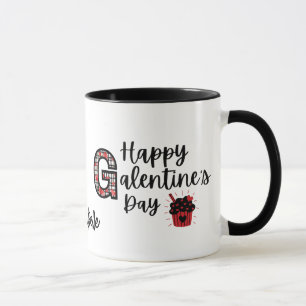 Happy Galentines Day Rot und Schwarze Tasse