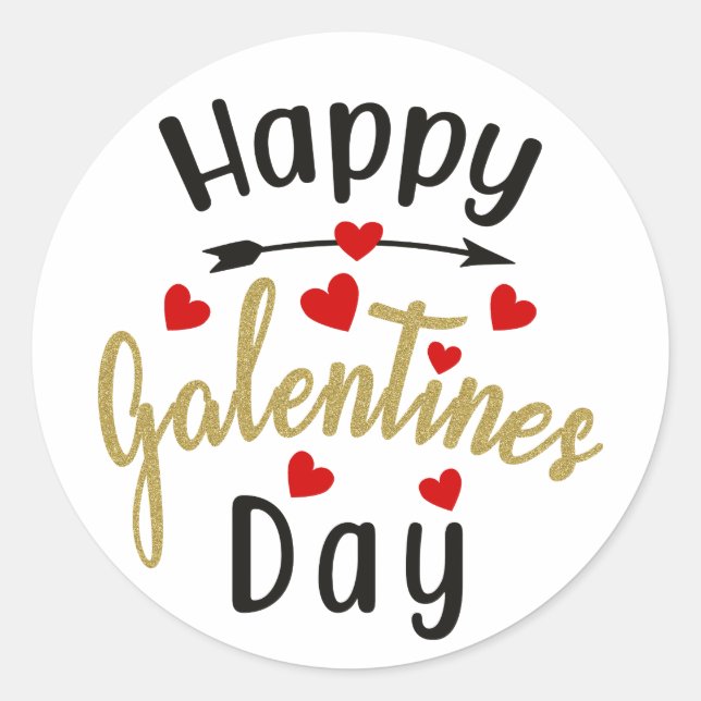Happy Galentines Day Valentines Liebe Freundschaft Runder Aufkleber (Vorderseite)