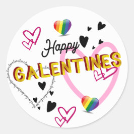Happy Galentines Runder Aufkleber